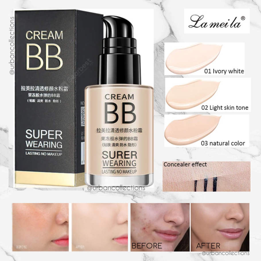 Jual Lameila BB Cream Moisturizing Liquid Foundation Korean Makeup Original  Waterproof Makeup Base | Shopee Indonesia