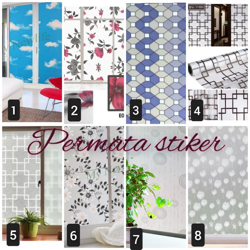 stiker kaca motif/stiker sandblas/stiker jendela/stiker rumah/stiker kaca motif bunga/stiker motif