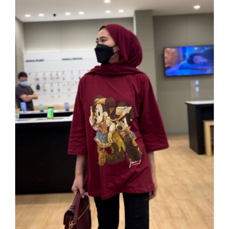 Vamel T-Shirt oversize lengan 7/8