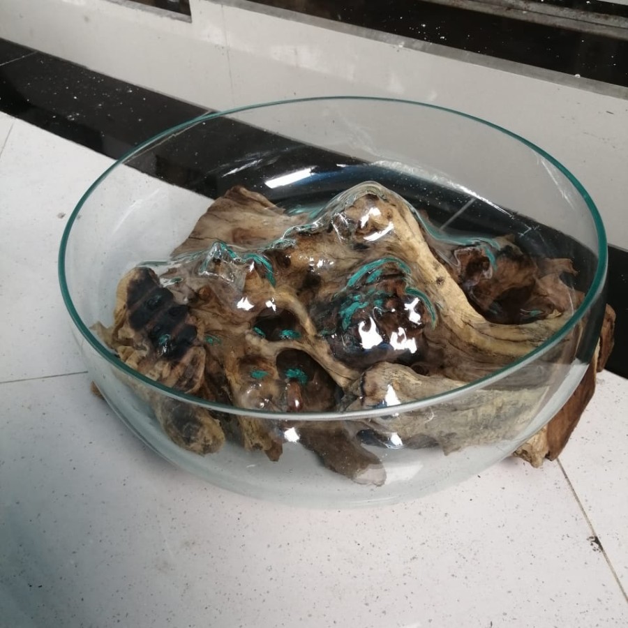Pot Terrarium kaca Tiup glasswood Size 35 Cm VAS AQUARIUM MINI HIASAN MEJA KAMAR DEKORASI RUMAH