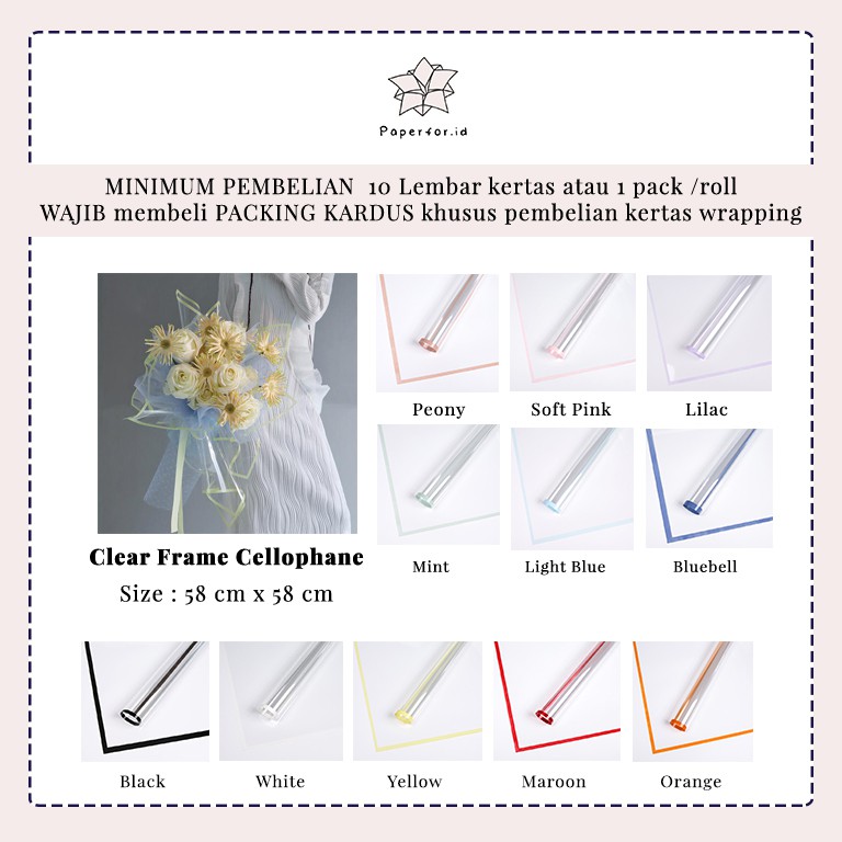 Kertas Buket Bunga Cellophane Bucket Wrapping Paper Florist Clear Frame Ecer