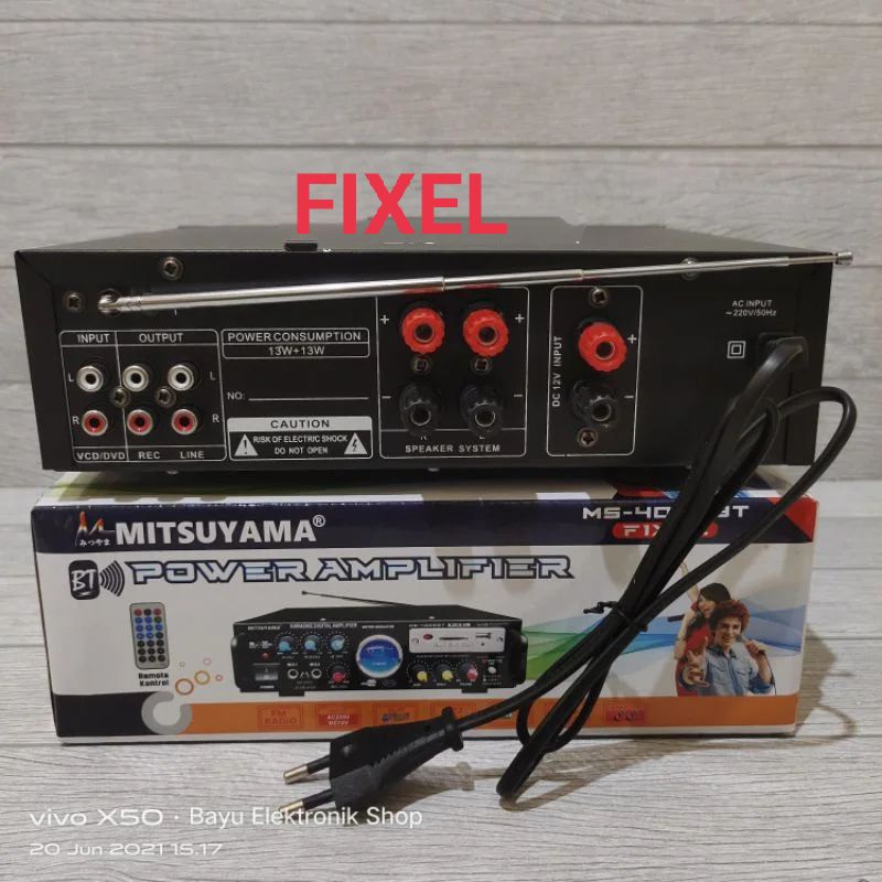 Power Amplifier Bloutooth FIXEL EQ Karaoke MITSUYAMA MS-4025BT Fixel