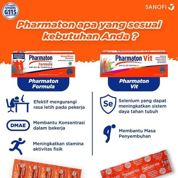 Pharmaton Formula Strip '5 Kapsul Multivitamin dan Mineral ORIGINAL-BPOM (EXP JAN 2024)