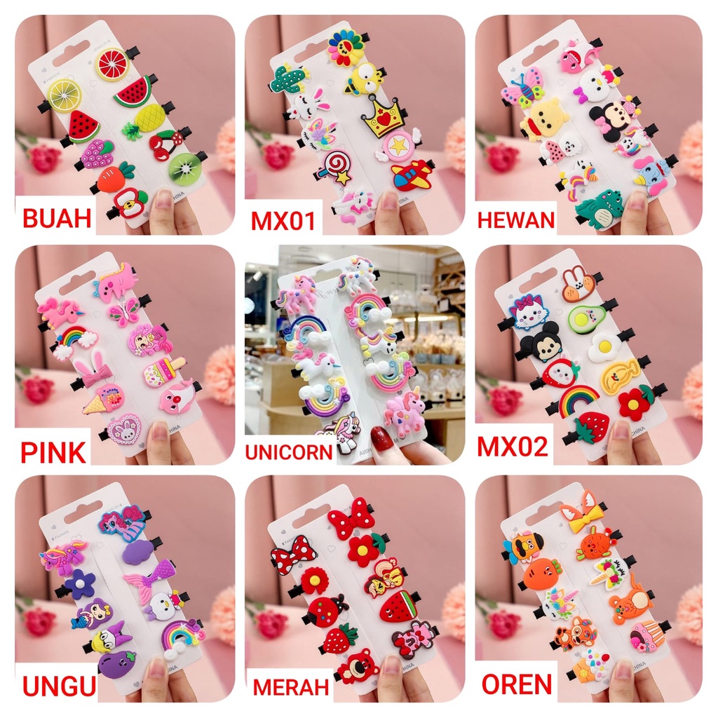 DAPAT 10 PCS/SET JEPIT RAMBUT ANAK SET KARAKTER KARTUN