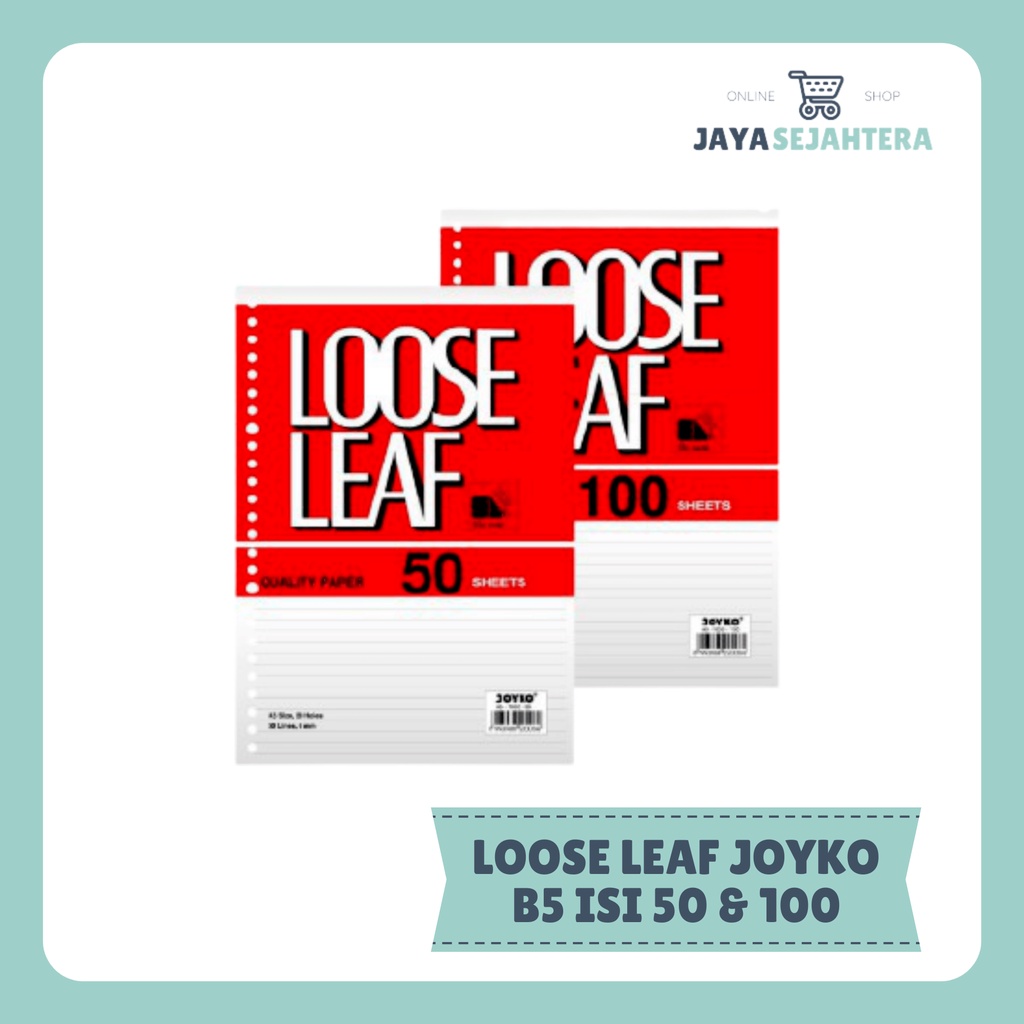 

LOOSE LEAF paper JOYKO B5 isi 50 dan B5 isi 100 lembar refill kertas file note murah