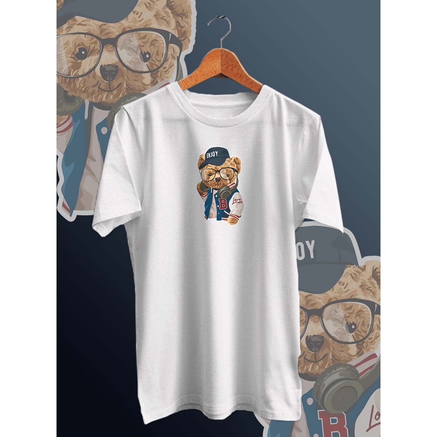 BAJU KAOS DISTRO PRIA BEAR ENJOY BAJU DISTRO KEKINIAN /KAOS PRIA/KAOS DISTRO/KAOS MURAH PRIA/UNISEX/COTTON COMBED 30s