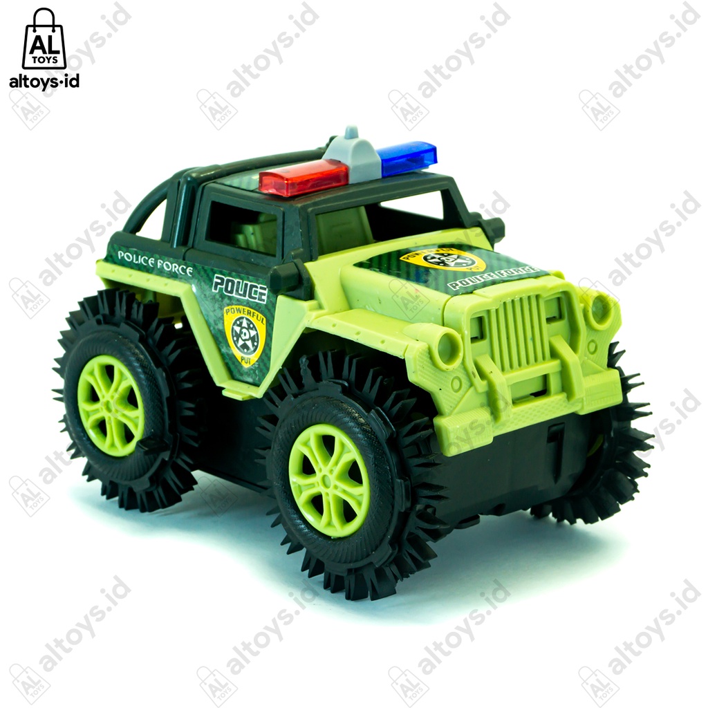 Mainan Mobil Polisi / Tank Jungkir Balik Police Tipping Car BO