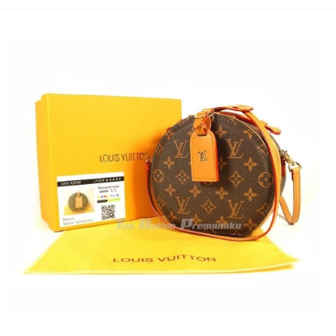 Kualitas Terbaik Louis Vuitton LV Petite Boite Chapeau Monogram - Tas Bulat - Tas Selem BARANG BAGUS
