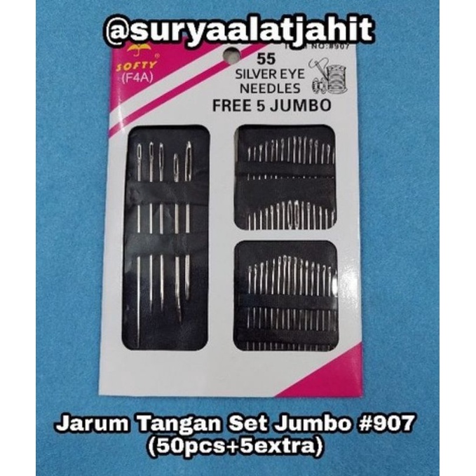 Jarum Tangan Set Jumbo #907 Softy (50pcs+5extra) =rp.9.250/1set