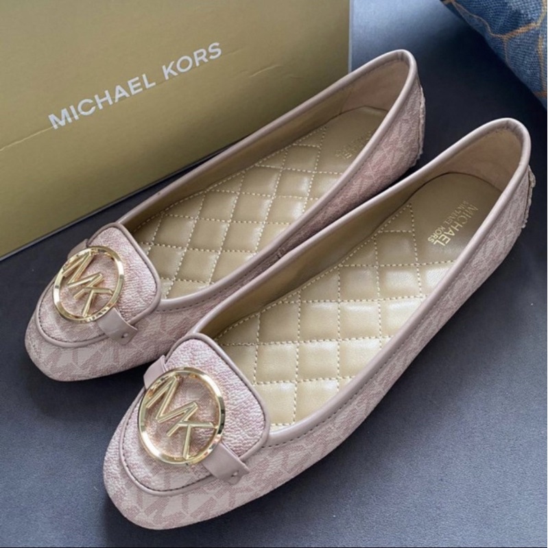 Flat Shoes Michael Kors Lillie Logo Moccasin Pink  (sepatu MK)