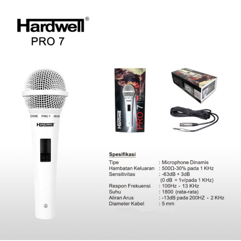 Mic Hardwell pro 7 mic vocal kabel hardwell original
