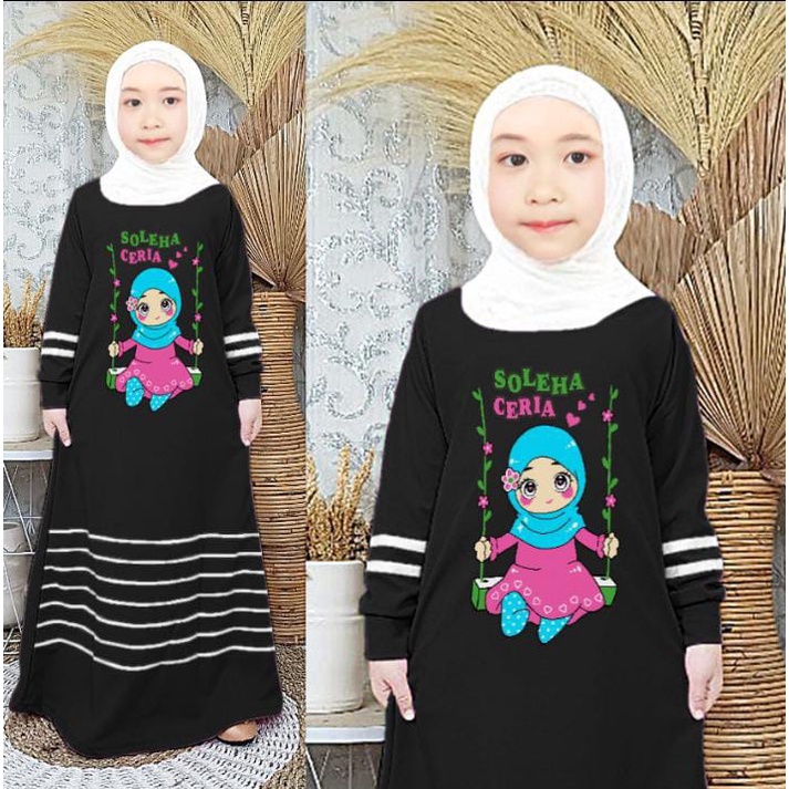 VINCE FASHION - CANTIK &amp; SOLEHA GAMIS DRESS ANAK 3-12 TAHUN