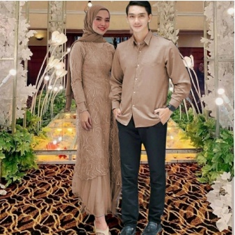 Baju Couple Lebaran 2021 Pasangan Suami Isati Dewasa Baju Gamis Syari Pesta Kondangan Trend Kekinian