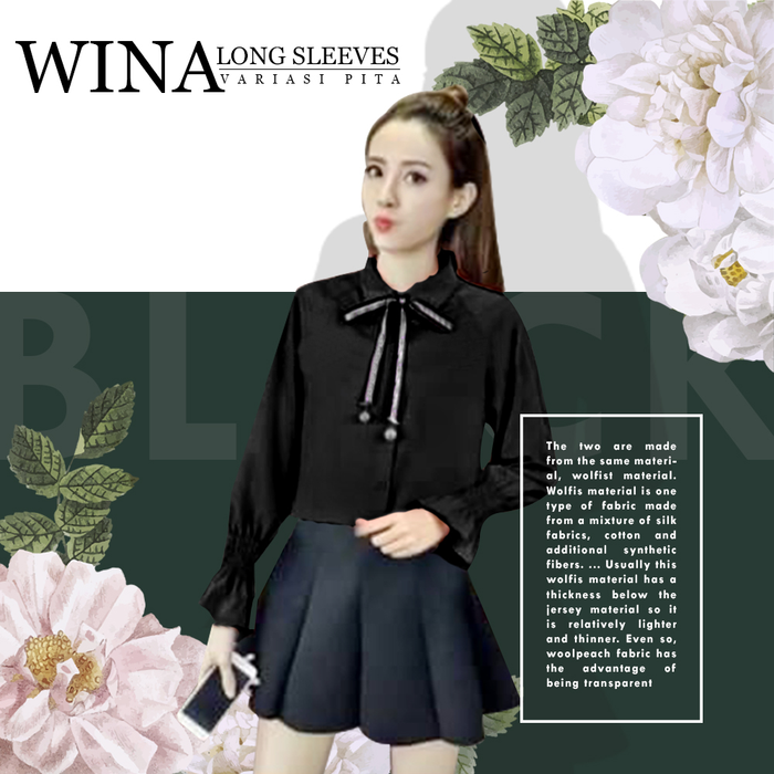 Baju Kerja Wanita Cantik Wina Blus Wanita Dewasa Atasan Kantor Blus Murah Cewek Modis RR