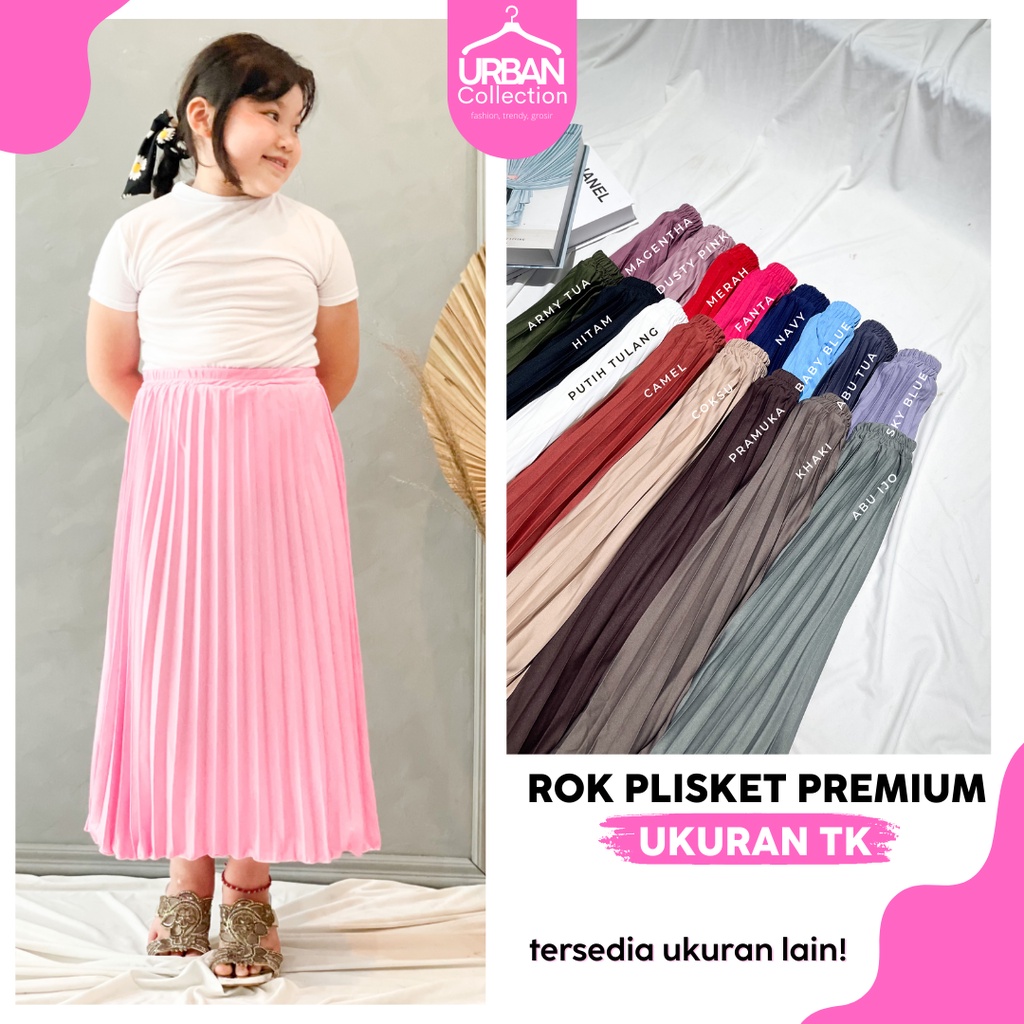 ROK PLISKET ANAK TK / ROK PLISKET PREMIUM TK/ ROK REMPEL PENDEK / ROK LIPET / PLEATED SKIRT TK