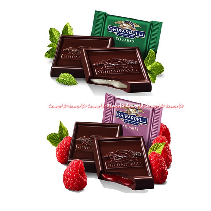 Ghirardelli Dark Chocolate Raspberr Mint 151g Luscious Filling Cokelat Coklat