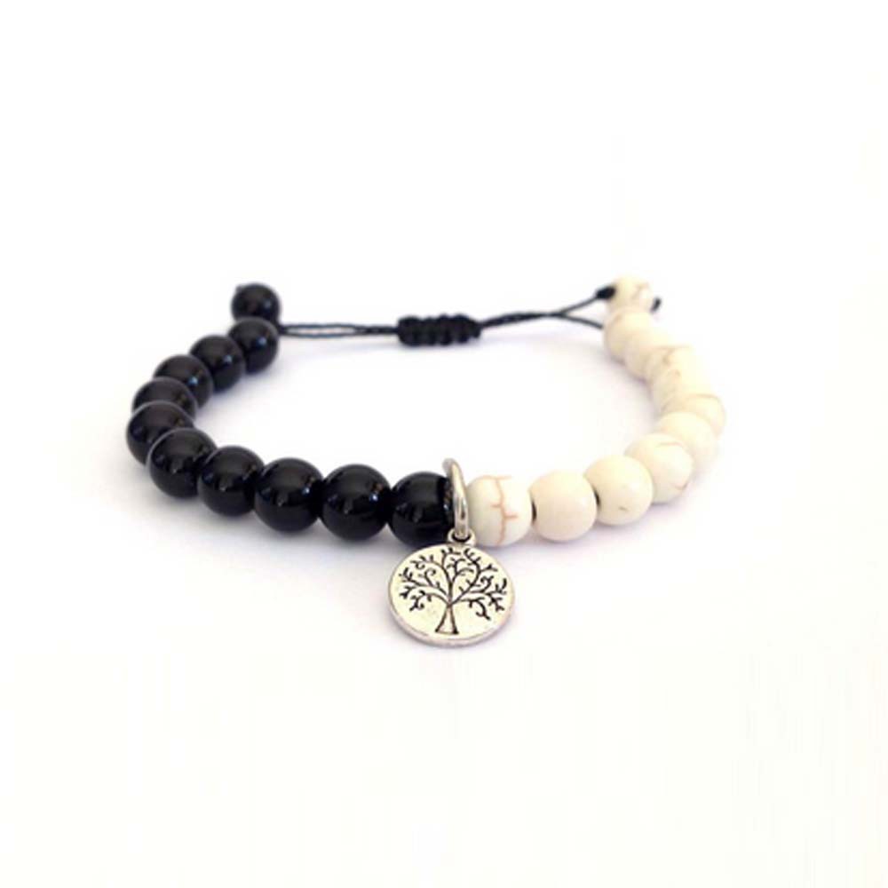 Gelang Tree Of Life Gantung Onyx White Marble Yin Yang