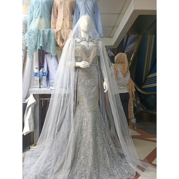 GAUN WEDDING BALERO | GAUN JUBAH|BAJU WEDDING BEREKOR | GAUN MEWAH  FUL PAYET | GAUN MODERN/