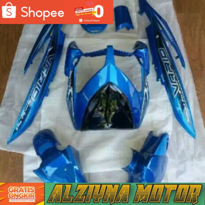 Body Halus Vario 110 Karbu lama Warna Biru Plus Striping