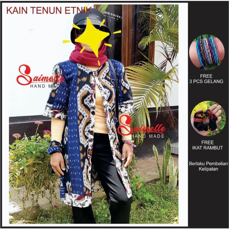 TUNIK TENUN KOMBINASI BATIK