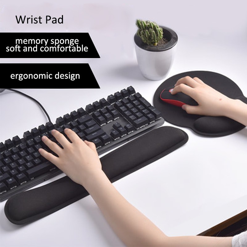 Sovawin Ergonomic Keyboard Wrist Rest Pad Support Memory Foam - SH-JPD - Black