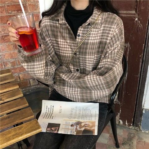 AJWShop Kemeja Flanel Wanita Lengan Balon Oversize Import Tebal Premium | Atasan Kemeja Wanita Jumbo Import Bahan Tebal | Kimberly Kemeja Flanel Import Premium | Kemeja Planel Wanita-TEBAL Gray