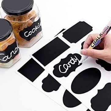 

8 Mix Chalk Label Sticker / Stiker Toples Decal Blackboard Kapur Dapur