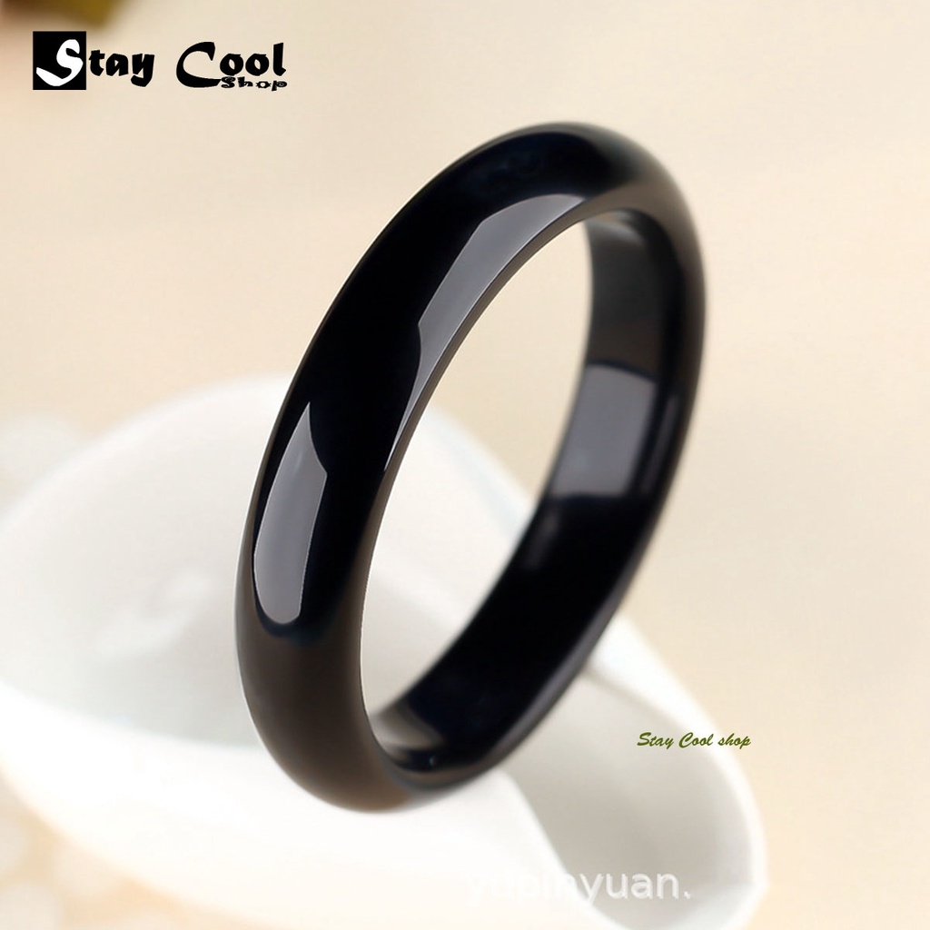 Cincin Titanium Hitam Pria Dan Wanita Anti Karat Warna Hitam/Cincin Titanium Khualitas High Premium