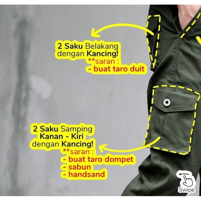 [COD] Celana Cargo Panjang Twotone Original (Tersedia Ukuran Big SIZE) (Guarantee)