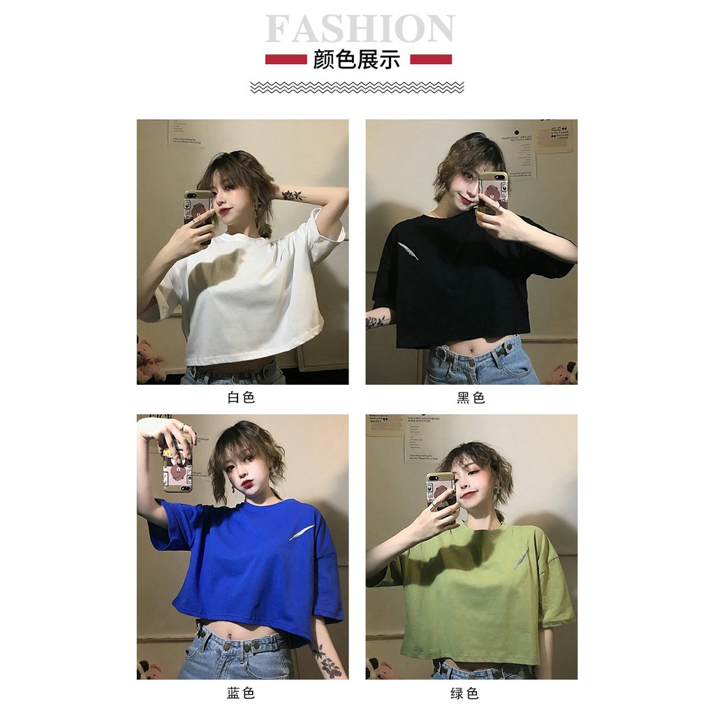 KBS-74 crop top oversize t-shirt wanita quill import korea jepang