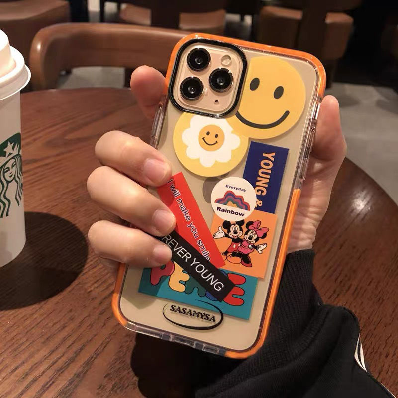 Smiley Pola IPhone 6 6 S Plus 7 8 Plus SE X XS XR X Max 11 11pro 11 Promax 12 12promax Smiley Silicone Ponsel Case Ks7ttt