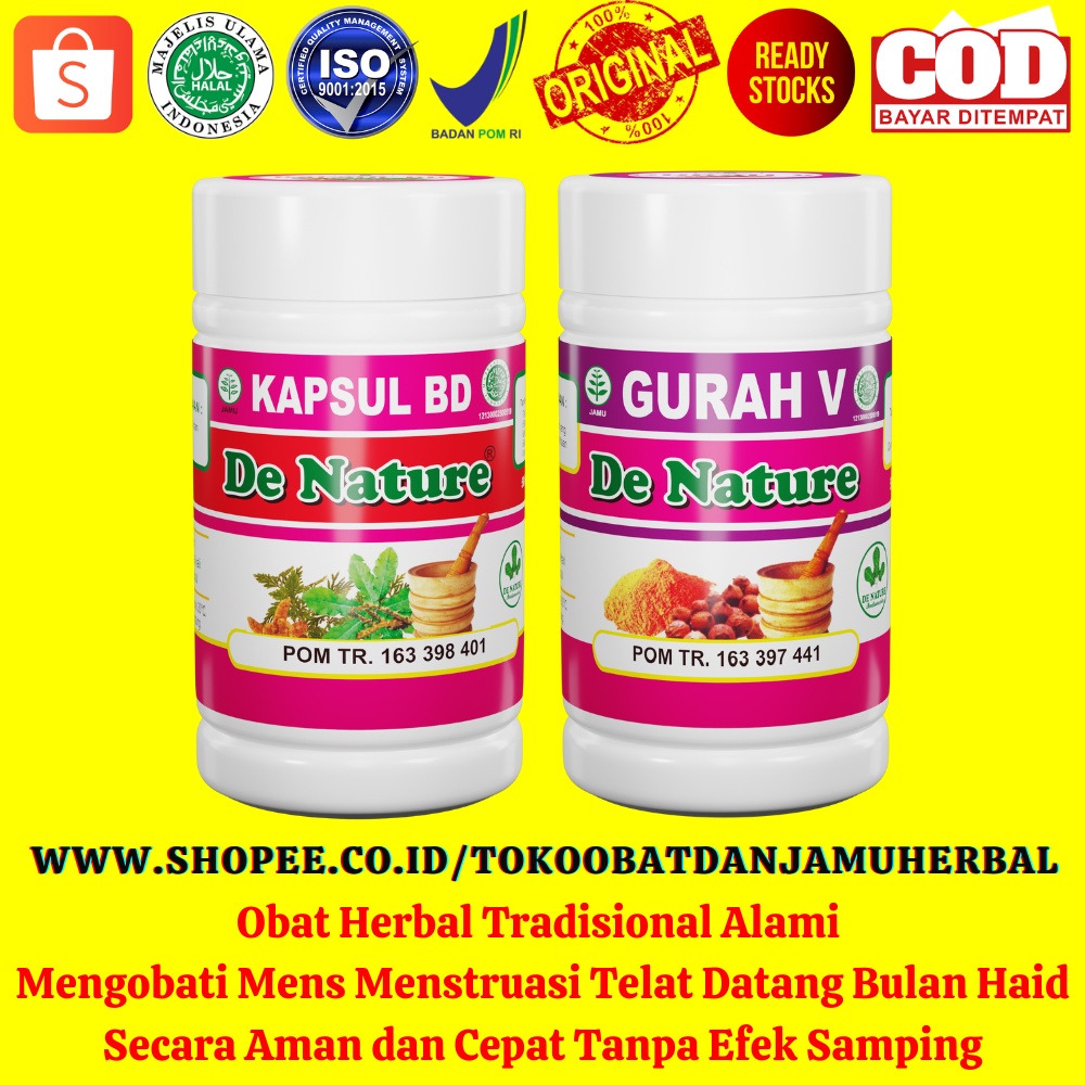 Paket Herbal De Nature Alami Mengobati Telat Datang Bulan Haid Mens Menstruasi
