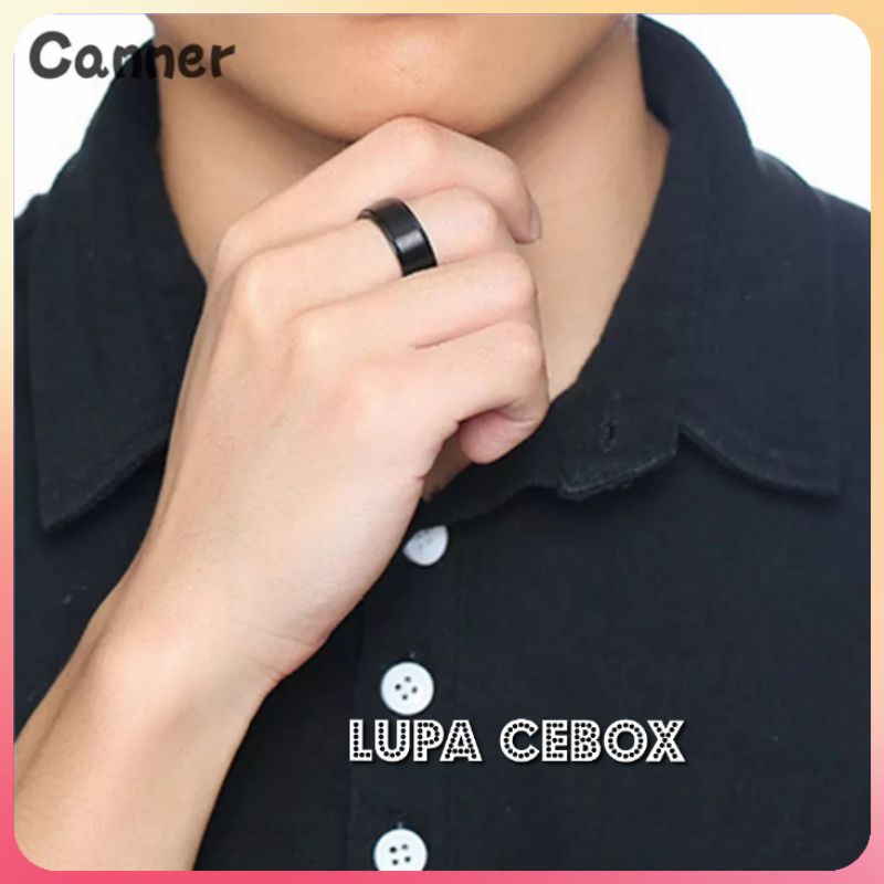 Cincin Titanium Cincin Pria Motif Polos