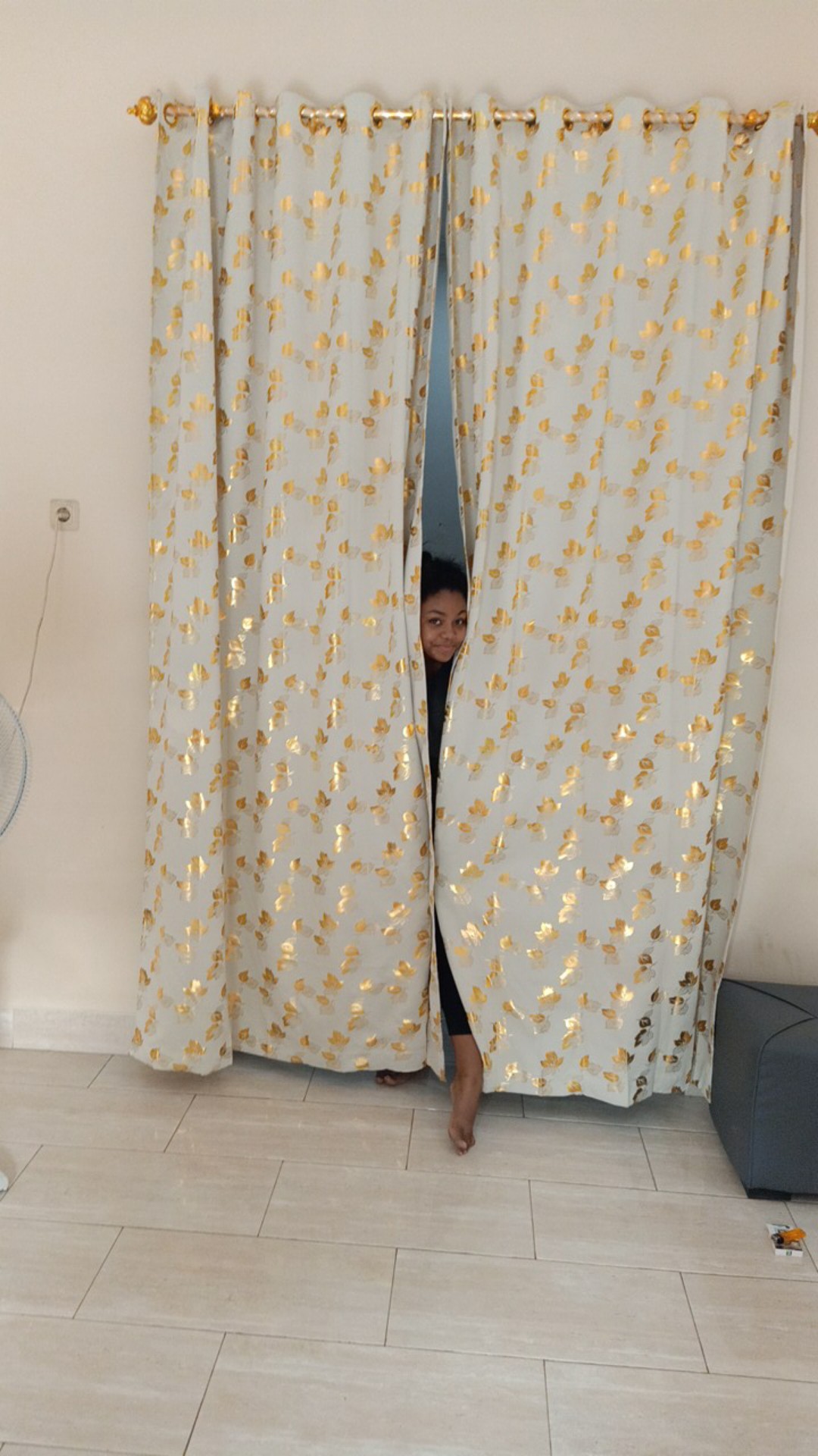 Gorden Jendela Blackout Print Emas Coklat 12 Semockring Silver 6 Gelembung Jende Pintu