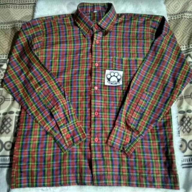 Kemeja katun kotak kemeja pria kemeja katun