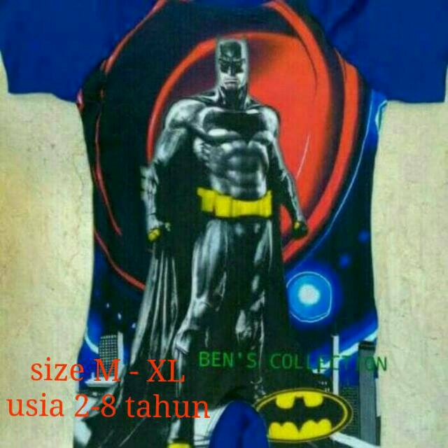 SWIMSUIT BAJU RENANG ANAK SD / TK / COWOK / LAKI SIZE M - XL BATMAN BEN'S ORI ORIGINAL