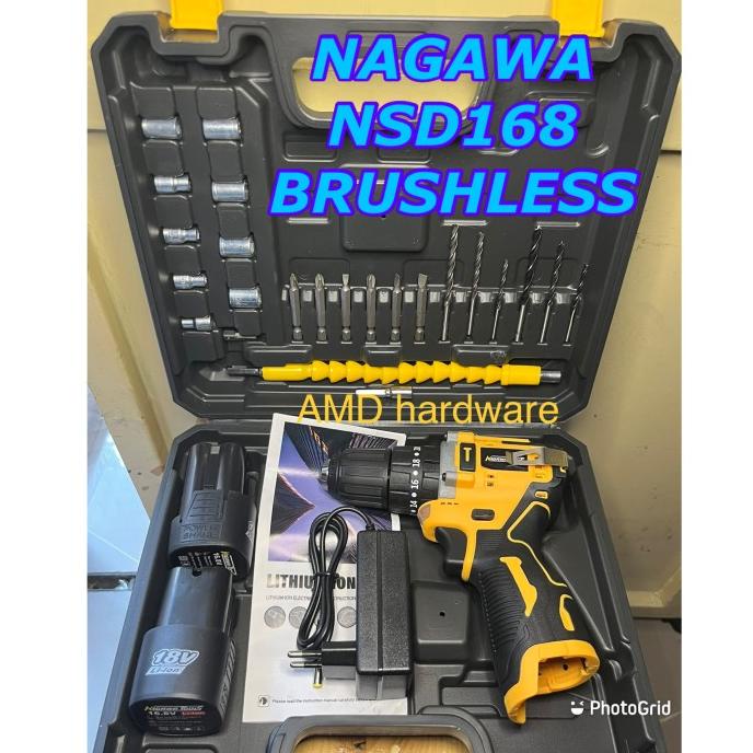 Nagawa Nsd168 Mesin Bor Impact Baterai 16V Cordless Brushless Nsd-168