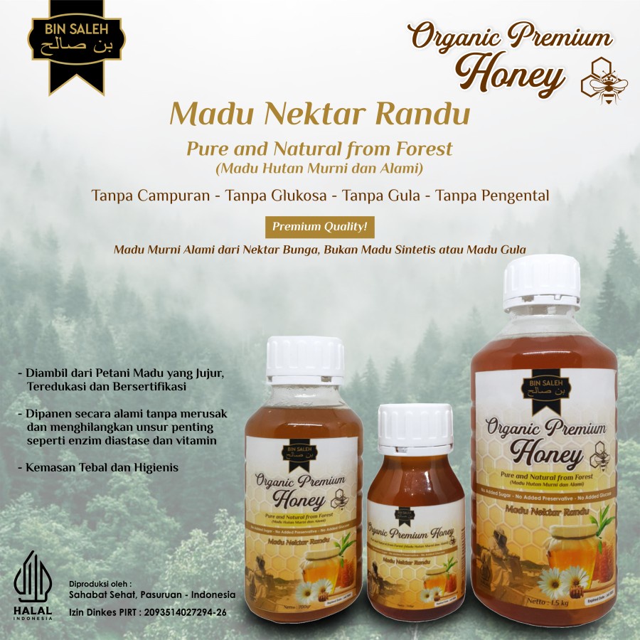 

(MURNI & ALAMI) MADU NEKTAR RANDU BIN SALEH 700 Gram 1 Asli Hutan Kg