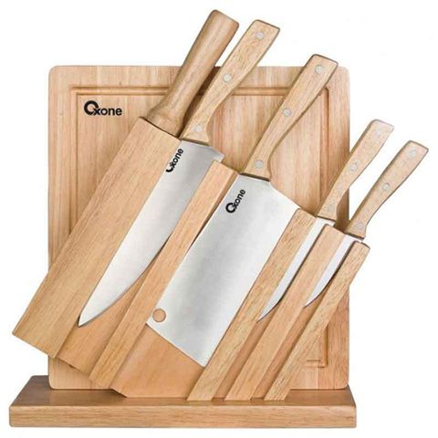 Oxone Ox-95 Wooden Knife Set Pisau Dapur Ox 95 Alat Potong dan Talenan Kayu Tempat Wood Bagus Kuat