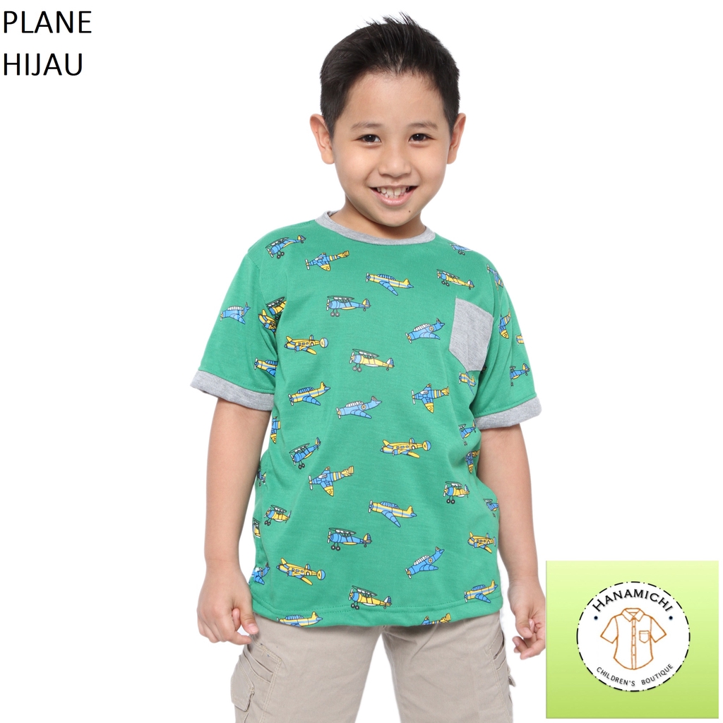 Hanamichi PLANE Kaos Anak Sablon Lengan Pendek