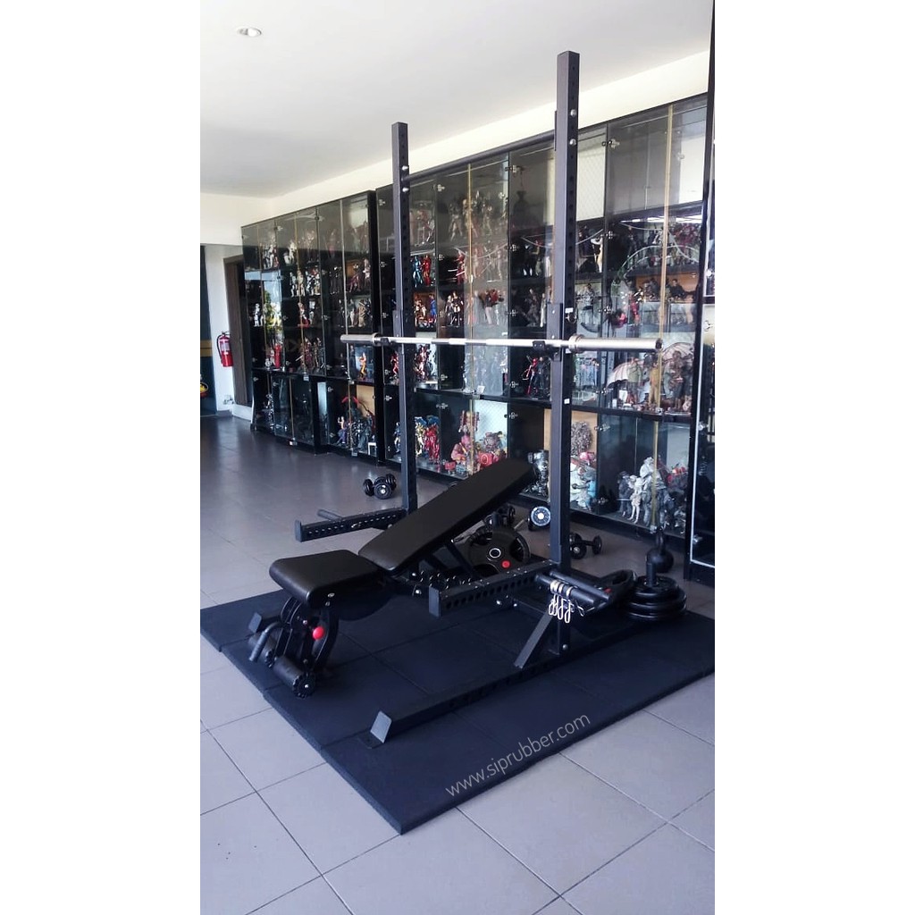 Rubber Flooring Tiles Karpet Karet Ubin Gym Fitness Playground 25mm Shopee Indonesia