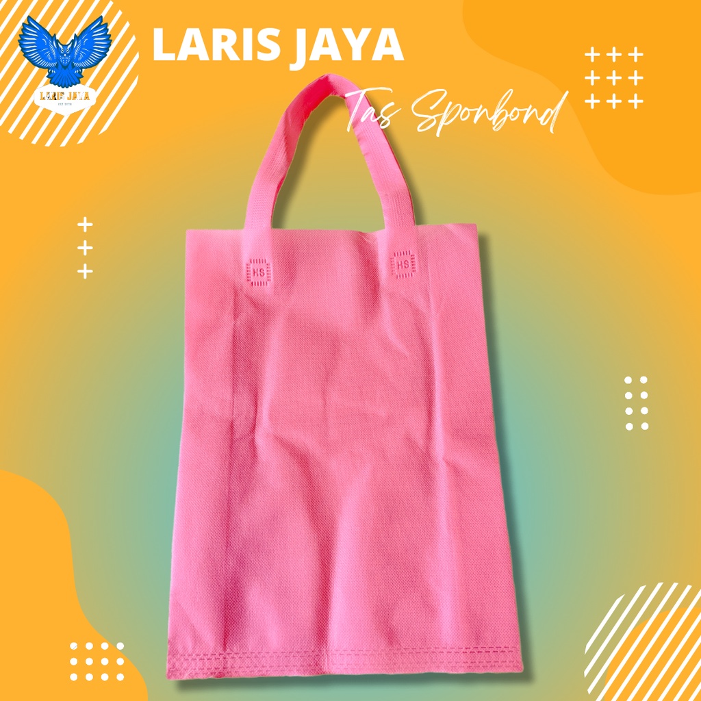 Goodie Bag Tas Kain Spunbond Polos Ukuran 25x35x10cm