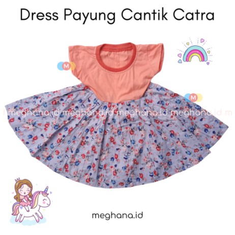 DRESS ANAK PEREMPUAN MOTIF BUNGA CATRA -ALEXA