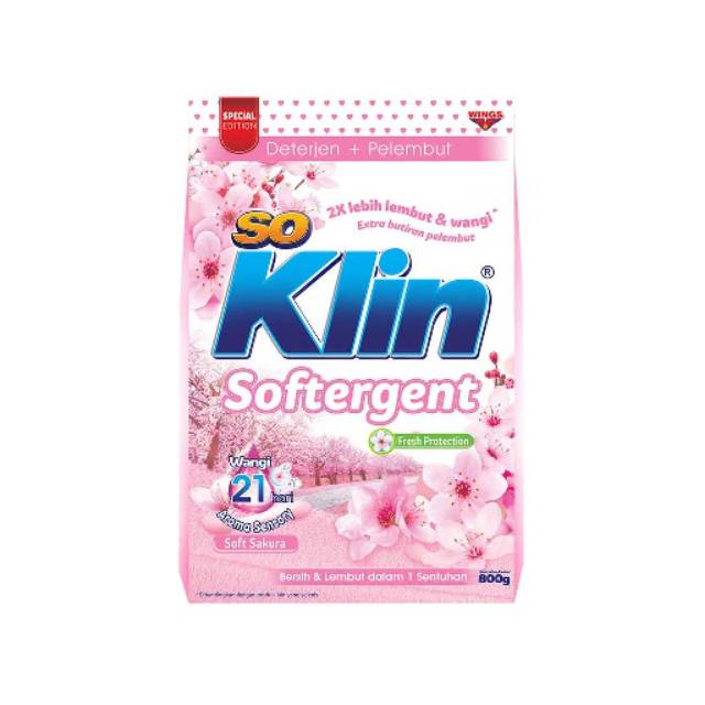 So Klin Softergent Sakura 770 gram dan detergent bubuk so klin 1800 gram