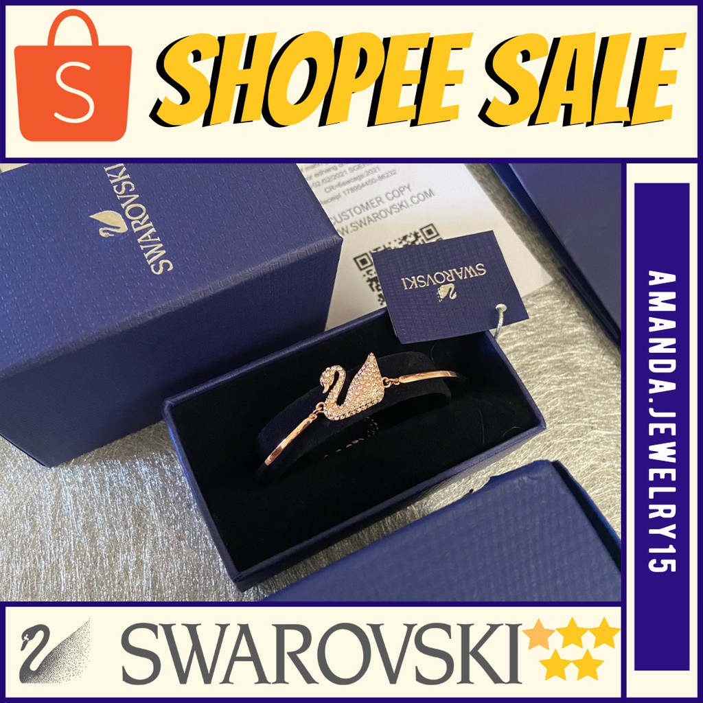 Gelang Swarovski Model Swan Bangle, Gold