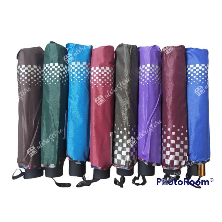 Payung Lipat 3 Jumbo Besar 10R Jari Nf-351A Lapisan Silver & Nf-395 Lapisan Hitam Anti Uv