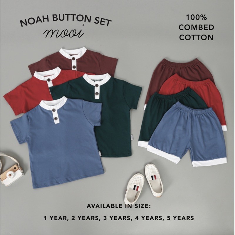 MOOI NOAH BUTTON SET - SETELAN ANAK LAKI LAKI