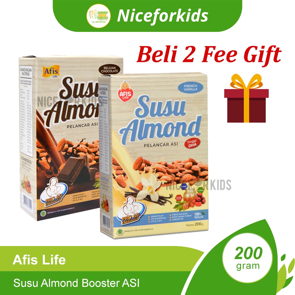 Jual Afis Life Susu Almond Pelancar Asi Booster Ibu Menyusui 200 Gr