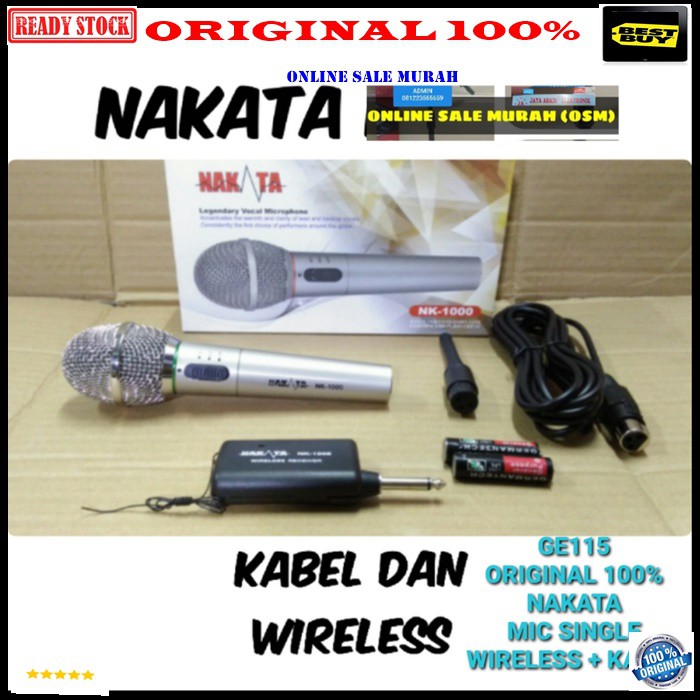 G115 Nakata original 100% Mic kabel wireless Single mik cable wireles profesional pro karaoke mikrophone microphone audio sound system vokal vocal panggung dj studio asli G115   Mic dr Bahan BESI METAL  BISA DIGUNAKAN KE SEGALA ALAT AUDIO single  Mic meng