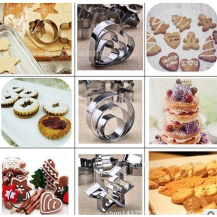 Cetakan Kue Kering / Cookie Cutter Bahan Stainless 12pcs